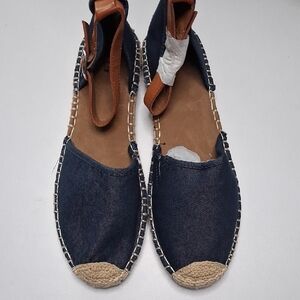Style & Co. Navy Espadrille Flats with Beige Trim